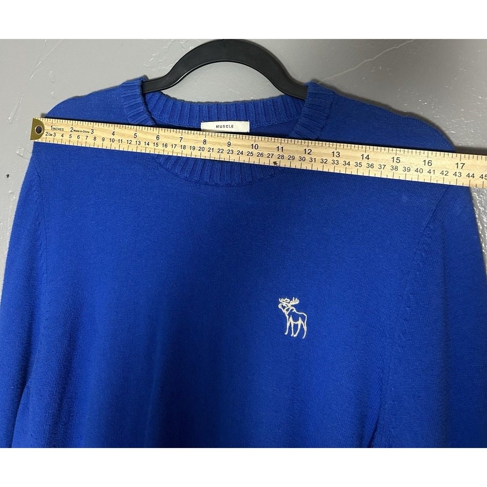 Abercrombie & Fitch Men's Blue Vintage Sweater, Muscle Fit Size XXL Y2K - Picture 6 of 9